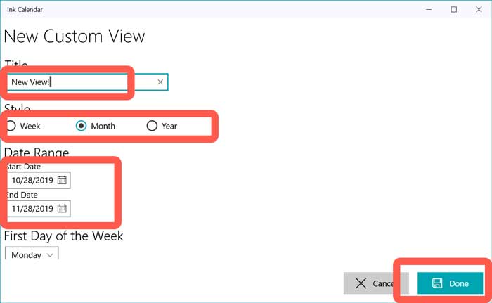 Finally, Custom Views | Ink Calendar and Journal